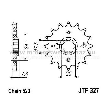 LÁNCKERÉK ELSŐ JT (JTF327) 520-as LÁNCHOZ