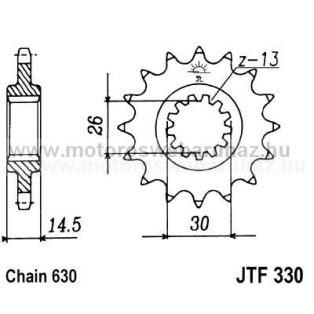 LÁNCKERÉK ELSŐ JT (JTF330) 630-as LÁNCHOZ