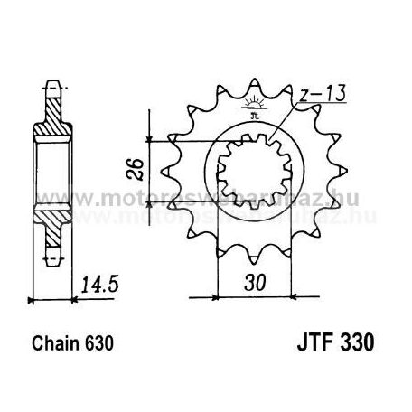 LÁNCKERÉK ELSŐ JT (JTF330) 630-as LÁNCHOZ