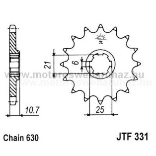 LÁNCKERÉK ELSŐ JT (JTF331) 630-as LÁNCHOZ