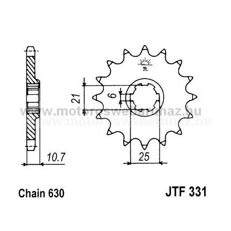 LÁNCKERÉK ELSŐ JT (JTF331) 630-as LÁNCHOZ