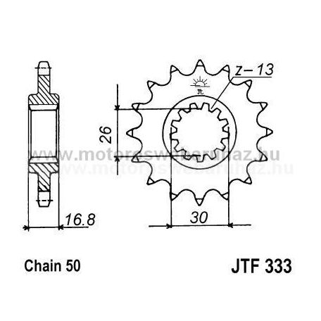 LÁNCKERÉK ELSŐ JT (JTF333) 530-as LÁNCHOZ