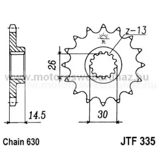LÁNCKERÉK ELSŐ JT (JTF335) 630-as LÁNCHOZ