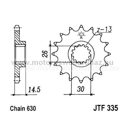 LÁNCKERÉK ELSŐ JT (JTF335) 630-as LÁNCHOZ