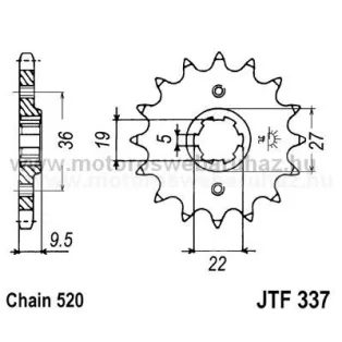 LÁNCKERÉK ELSŐ JT (JTF337) 520-as LÁNCHOZ