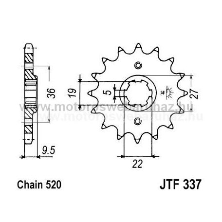 LÁNCKERÉK ELSŐ JT (JTF337) 520-as LÁNCHOZ