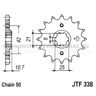 LÁNCKERÉK ELSŐ JT (JTF338) 530-as LÁNCHOZ