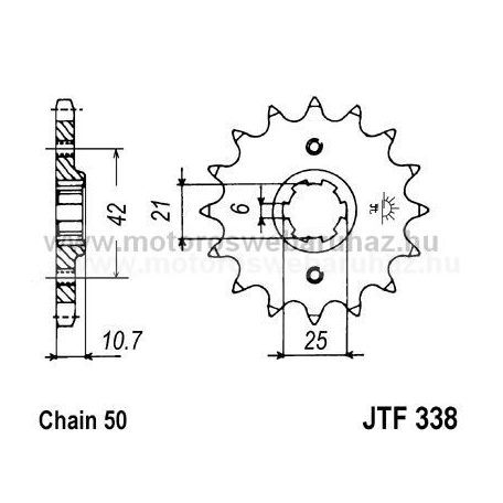 LÁNCKERÉK ELSŐ JT (JTF338) 530-as LÁNCHOZ