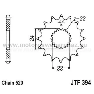 LÁNCKERÉK ELSŐ JT (JTF394) 520-as LÁNCHOZ