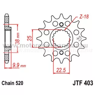 LÁNCKERÉK ELSŐ JT (JTF403) 520-as LÁNCHOZ