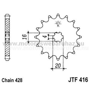 LÁNCKERÉK ELSŐ JT (JTF416)(425) 428-as LÁNCHOZ