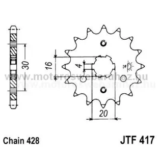 LÁNCKERÉK ELSŐ JT (JTF417)(710) 428-as LÁNCHOZ