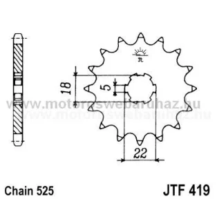 LÁNCKERÉK ELSŐ JT (JTF419) 525-ös LÁNCHOZ
