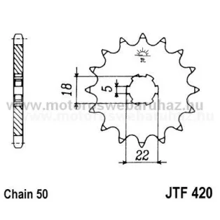 LÁNCKERÉK ELSŐ JT (JTF420) 530-as LÁNCHOZ