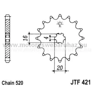 LÁNCKERÉK ELSŐ JT (JTF421) 520-as LÁNCHOZ