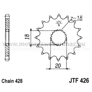 LÁNCKERÉK ELSŐ JT (JTF426) 428-as LÁNCHOZ