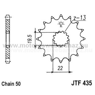 LÁNCKERÉK ELSŐ JT (JTF435) 530-as LÁNCHOZ