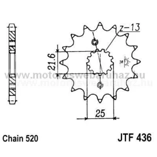 LÁNCKERÉK ELSŐ JT (JTF436) 520-as LÁNCHOZ