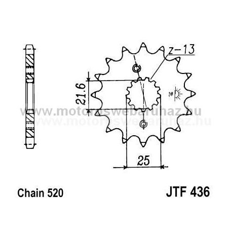 LÁNCKERÉK ELSŐ JT (JTF436) 520-as LÁNCHOZ