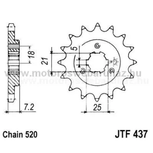 LÁNCKERÉK ELSŐ JT (JTF437) 520-as LÁNCHOZ
