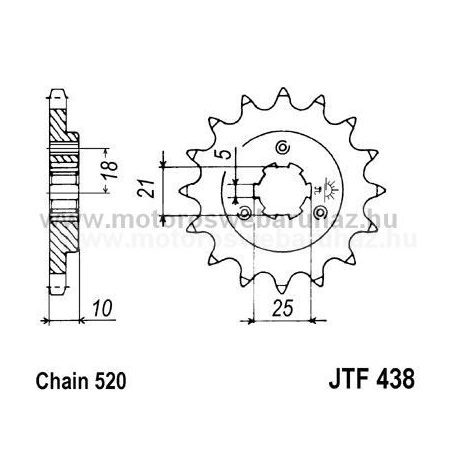 LÁNCKERÉK ELSŐ JT (JTF438) 520-as LÁNCHOZ