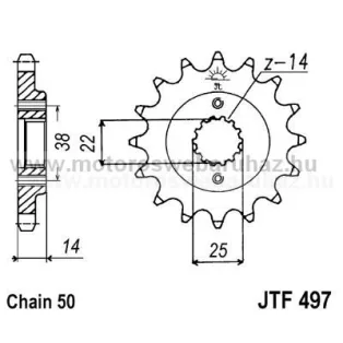 LÁNCKERÉK ELSŐ JT (JTF497) 530-as LÁNCHOZ