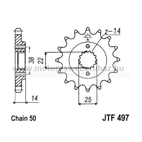 LÁNCKERÉK ELSŐ JT (JTF497) 530-as LÁNCHOZ