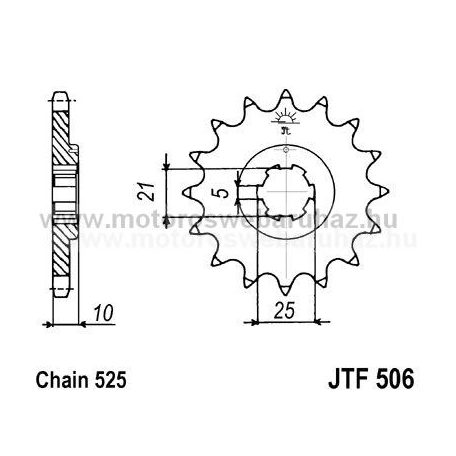 LÁNCKERÉK ELSŐ JT (JTF506) 525-ös LÁNCHOZ