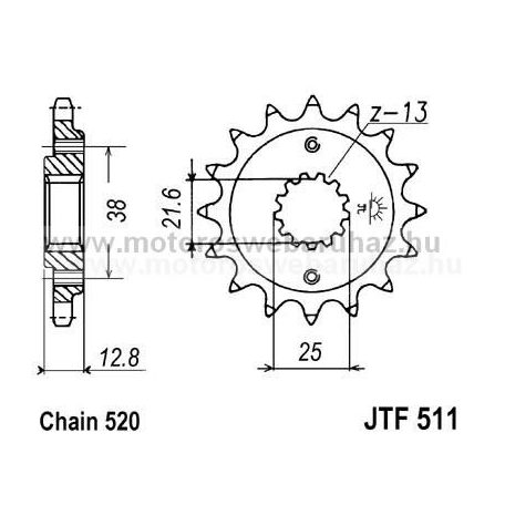 LÁNCKERÉK ELSŐ JT (JTF511) 520-as LÁNCHOZ