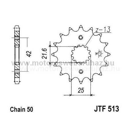 LÁNCKERÉK ELSŐ JT (JTF513) (JTF566)(519) 530-as LÁNCHOZ