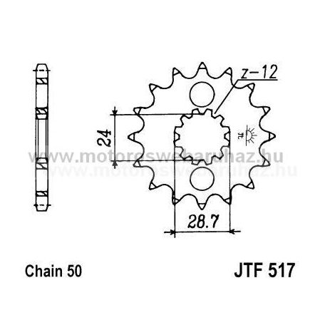 LÁNCKERÉK ELSŐ JT (JTF517) 530-as LÁNCHOZ