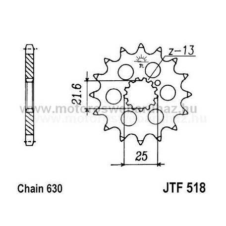 LÁNCKERÉK ELSŐ JT (JTF518) 630-as LÁNCHOZ