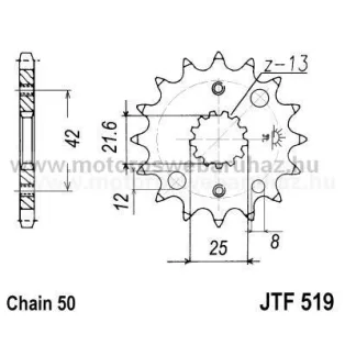 LÁNCKERÉK ELSŐ JT (JTF519)(513) 530-as LÁNCHOZ