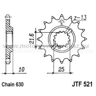 LÁNCKERÉK ELSŐ JT (JTF521) 630-as LÁNCHOZ