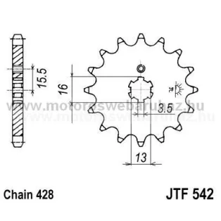LÁNCKERÉK ELSŐ JT (JTF542) 428-as LÁNCHOZ