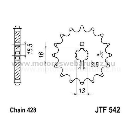 LÁNCKERÉK ELSŐ JT (JTF542) 428-as LÁNCHOZ