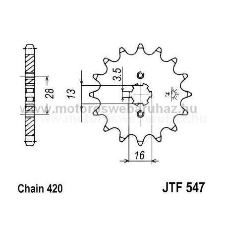 LÁNCKERÉK ELSŐ JT (JTF547) 420-as LÁNCHOZ