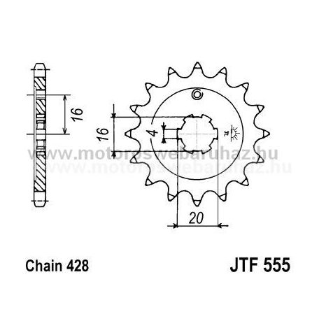 LÁNCKERÉK ELSŐ JT (JTF555) 428-as LÁNCHOZ