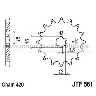 LÁNCKERÉK ELSŐ JT (JTF561) 420-as LÁNCHOZ