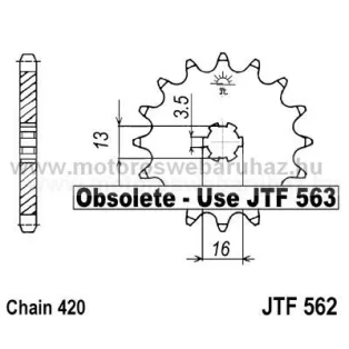 LÁNCKERÉK ELSŐ JT (JTF562)(563) 420-as LÁNCHOZ