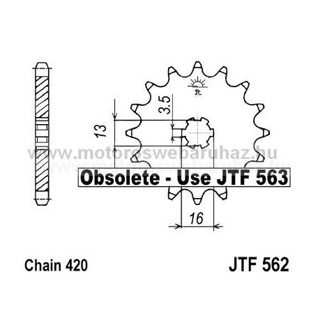 LÁNCKERÉK ELSŐ JT (JTF562)(563) 420-as LÁNCHOZ