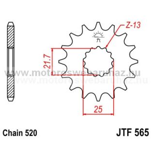 LÁNCKERÉK ELSŐ JT (JTF565) 520-as LÁNCHOZ