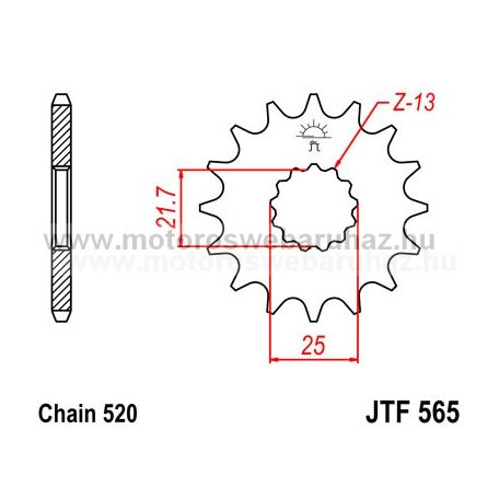 LÁNCKERÉK ELSŐ JT (JTF565) 520-as LÁNCHOZ