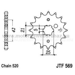 LÁNCKERÉK ELSŐ JT (JTF569) 520-as LÁNCHOZ