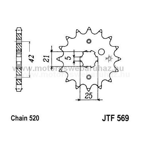 LÁNCKERÉK ELSŐ JT (JTF569) 520-as LÁNCHOZ