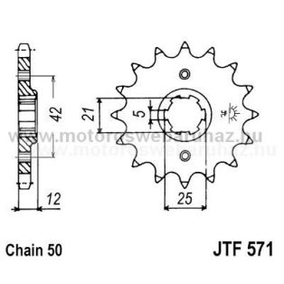 LÁNCKERÉK ELSŐ JT (JTF571) 530-as LÁNCHOZ