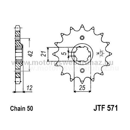 LÁNCKERÉK ELSŐ JT (JTF571) 530-as LÁNCHOZ