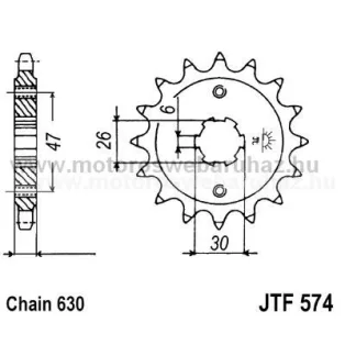 LÁNCKERÉK ELSŐ JT (JTF574) 630-as LÁNCHOZ
