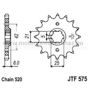 LÁNCKERÉK ELSŐ JT (JTF575) 520-as LÁNCHOZ