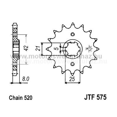 LÁNCKERÉK ELSŐ JT (JTF575) 520-as LÁNCHOZ